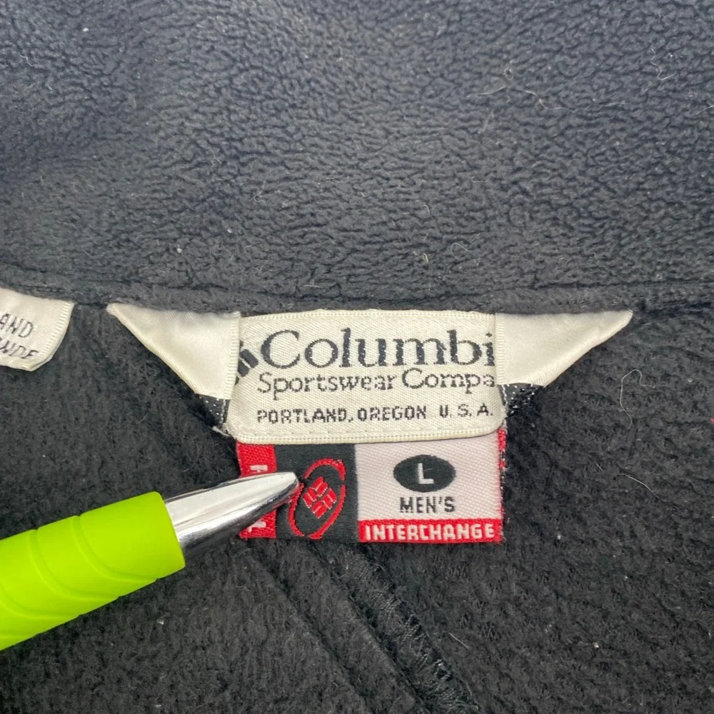 Columbia‎ Titanium Fleece Jacket Mens Large Black Full Zip Interchange Hiking L